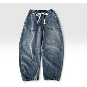 GAP Size L Pull-On Barrel Jeans SuperSoft Denim 26” Inseam Cotton and Lyocell
